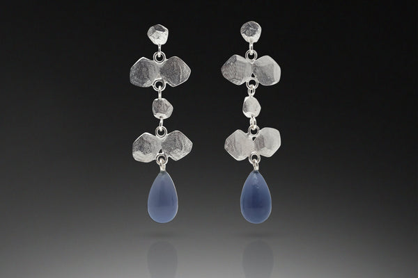Six Facet Drop Earring with Stone