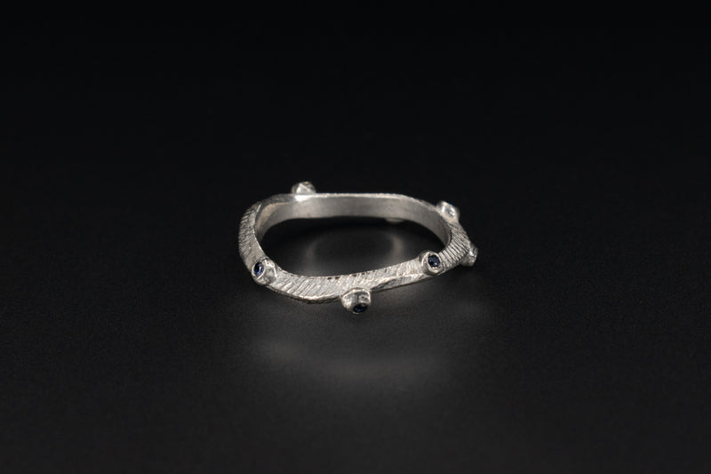Branchy Thin Ring with Stones