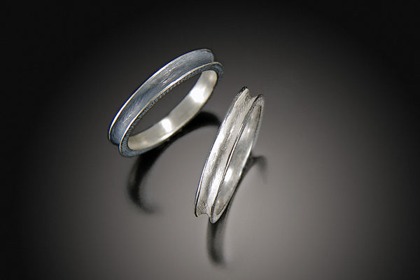 Single Row Column Ring, Silver