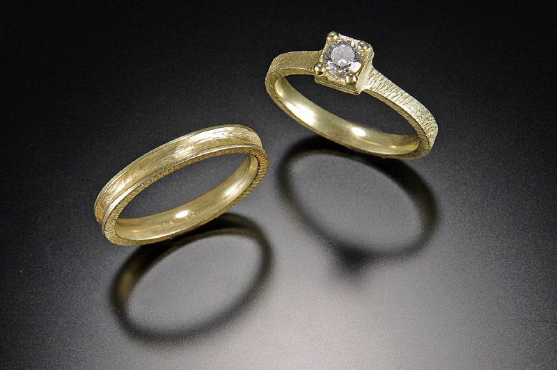 Thin Square Set Diamond Ring