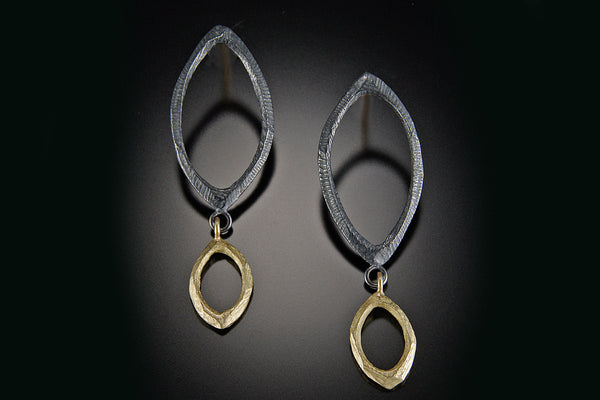 Two Faceted Link Dangle Earring