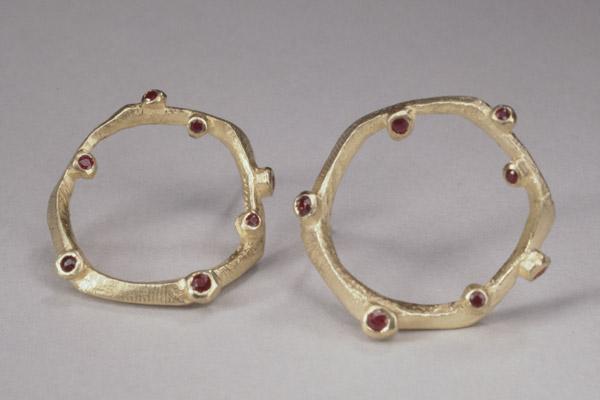 Branchy Large Circle Earring with diamonds
