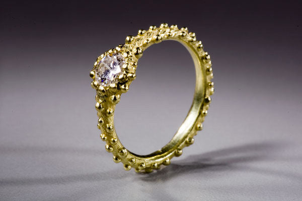 Custom Bumpy Set Diamond Ring